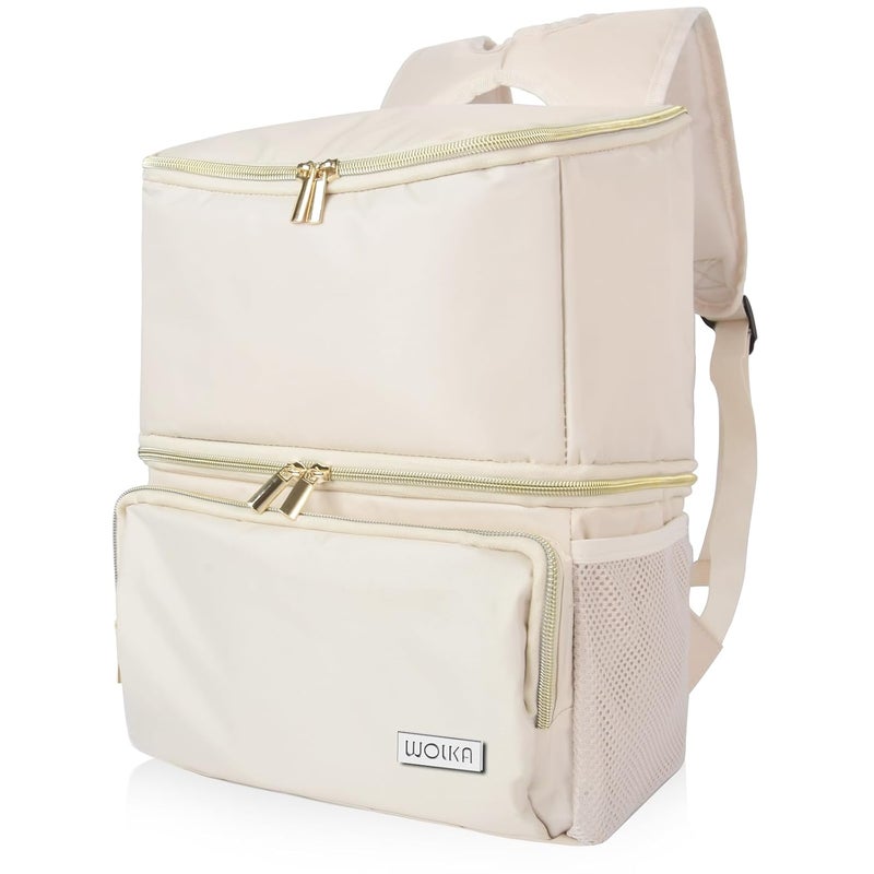 Wolka Breast Pump Bag with Dual Insulated Compartments & Removable Divider,Breast Milk Cooler Travel Bacpak with 50 cans Capacity,Fit Most Breast Pumps Like Medela, Spectra S1,S2, Evenflo - Image 1